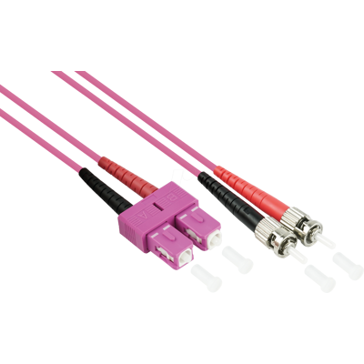 KABELMEISTER KM SO-LW16-005 - Cable de conexión de fibra óptica, OM4, SC - ST, 0,5 m, púrpura KABELMEISTER KM SO-LW16-005 - Cable de conexión de fibra óptica, OM4, SC - ST, 0,5 m, púrpura