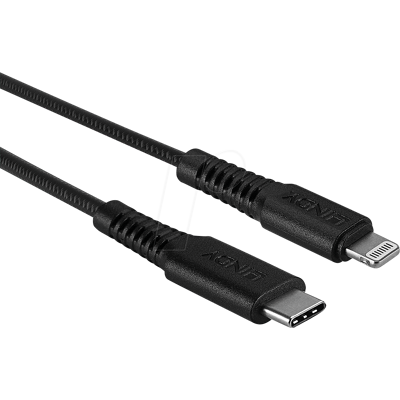 LINDY 31285 - Cable de carga y sincronización, USB-C > Lightning, MFI, LINDY 31285 - Cable de carga y sincronización, USB-C > Lightning, MFI,