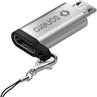 SONERO SON X-UA120 - Adaptador USB 2.0 Micro-B a USB-C, plata - Adaptador SONERO SON X-UA120 - Adaptador USB 2.0 Micro-B a USB-C, plata - Adaptador