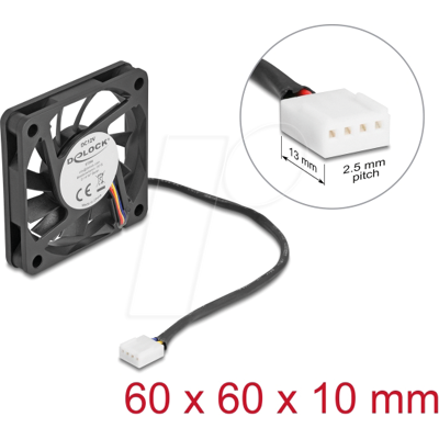 DELOCK 67294 - Ventilador axial de 12 V de corriente continua, 60 x 60 x 10 mm DELOCK 67294 - Ventilador axial de 12 V de corriente continua, 60 x 60 x 10 mm
