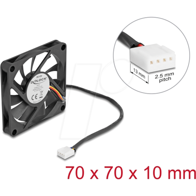 DELOCK 67315 - Ventilador axial de 12 V de corriente continua, 70 x 70 x 10 mm DELOCK 67315 - Ventilador axial de 12 V de corriente continua, 70 x 70 x 10 mm