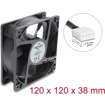 DELOCK 67454 - Ventilador axial 48 V DC, 120 x 120 x 38 mm, conector PWM de 4 p DELOCK 67454 - Ventilador axial 48 V DC, 120 x 120 x 38 mm, conector PWM de 4 p