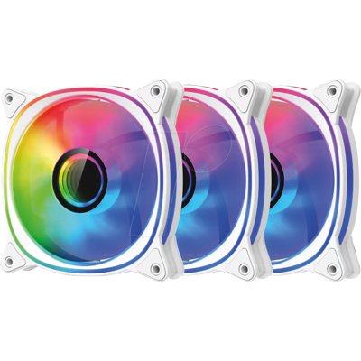 LCCF120ARGBKITW - Juego de ventilador LC POWER ARGB de 3, 120 mm, blanco, con buje LCCF120ARGBKITW - Juego de ventilador LC POWER ARGB de 3, 120 mm, blanco, con buje