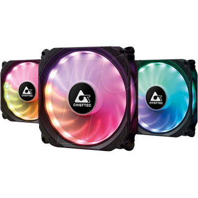 CFT CF-3012-RGB - CHIEFTEC tornado rgb caso ventilador, conjunto de 3 CFT CF-3012-RGB - CHIEFTEC tornado rgb caso ventilador, conjunto de 3