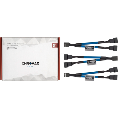 NOCTUA NO NA-SYC1 BL - NUEVA 3x30 cm 4 clavijas cable de conexión del ventilador NOCTUA NO NA-SYC1 BL - NUEVA 3x30 cm 4 clavijas cable de conexión del ventilador