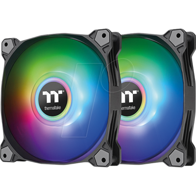TT 25626 - Thermaltake Pure Duo 14 ARGB, 140 mm, negro, paquete de 2 TT 25626 - Thermaltake Pure Duo 14 ARGB, 140 mm, negro, paquete de 2