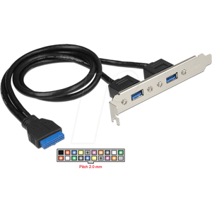 DELOCK 84836 - Placa ranurada USB 3.0 interna > 2 USB 3.0-A externa DELOCK 84836 - Placa ranurada USB 3.0 interna > 2 USB 3.0-A externa