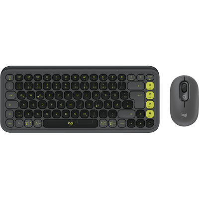 LOGITECH POPICSW - Combinación teclado/ratón, Bluetooth, negro-verde LOGITECH POPICSW - Combinación teclado/ratón, Bluetooth, negro-verde