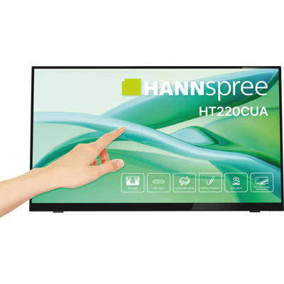 HANNSPREE HANNS HT220CUA - 54.5cm monitor táctil, 1080p, USB-C, vidrio templado HANNSPREE HANNS HT220CUA - 54.5cm monitor táctil, 1080p, USB-C, vidrio templado