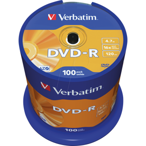 VERBATIM 43549 - DVD-R Verbatim 4,7GB, mate, bobina de 100 unidades VERBATIM 43549 - DVD-R Verbatim 4,7GB, mate, bobina de 100 unidades