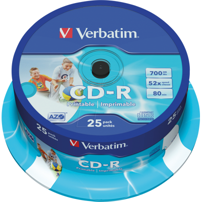 VERBATIM 43439 - CD-R AZO, 700 MB, 52x, imprimible, husillo de 25 unidades VERBATIM 43439 - CD-R AZO, 700 MB, 52x, imprimible, husillo de 25 unidades
