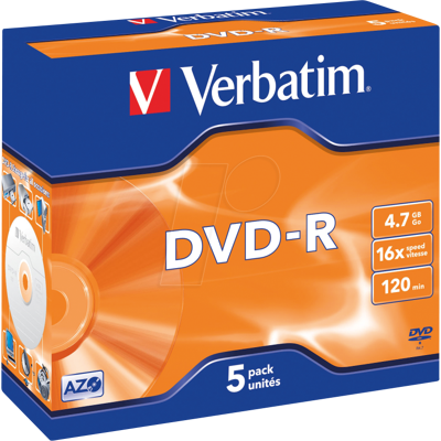 VERBATIM 43519 - Verbatim DVD-R 4,7GB, mate, paquete de 5 cajas Jewel VERBATIM 43519 - Verbatim DVD-R 4,7GB, mate, paquete de 5 cajas Jewel