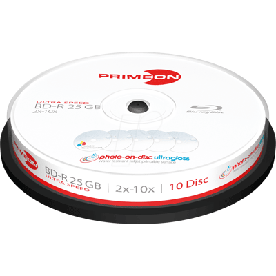 PRIMEON PRIM 2761316 - BD-R 25 GB, 10 unidades Cakebox PRIMEON PRIM 2761316 - BD-R 25 GB, 10 unidades Cakebox