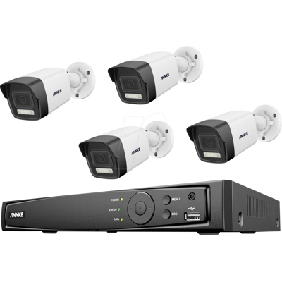 ANNKE N98KI91DD4 - Grabador de vídeo en red, kit con 4 cámaras incluidas, PoE ANNKE N98KI91DD4 - Grabador de vídeo en red, kit con 4 cámaras incluidas, PoE