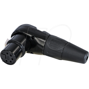 Rean RC5FR-B - Conector XLR de 5 pines en ángulo - Negro Rean RC5FR-B - Conector XLR de 5 pines en ángulo - Negro