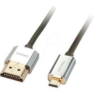 LINDY 41682 - Cable HDMI: Chromo Line, HDMI a/D, Slim, 4K60Hz, 2 m LINDY 41682 - Cable HDMI: Chromo Line, HDMI a/D, Slim, 4K60Hz, 2 m