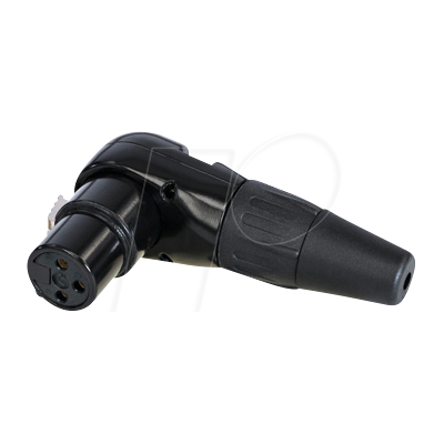 Conector XLR en ángulo de 3 pines Rean RC3FR-B Conector XLR en ángulo de 3 pines Rean RC3FR-B