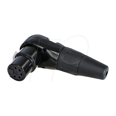 Rean RC5FR-B - Conector XLR de 5 pines en ángulo - Negro Rean RC5FR-B - Conector XLR de 5 pines en ángulo - Negro