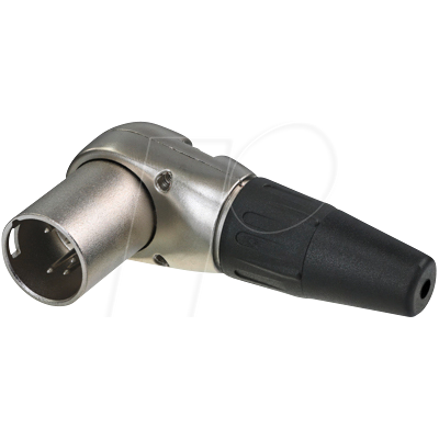 REAN RC5MR - XLR cable plug 5-pole angulado, carcasa niquelada REAN RC5MR - XLR cable plug 5-pole angulado, carcasa niquelada