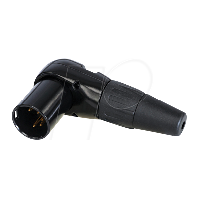 REAN RC5MR-B - Conector de cable XLR de 5 pines en ángulo, negro REAN RC5MR-B - Conector de cable XLR de 5 pines en ángulo, negro