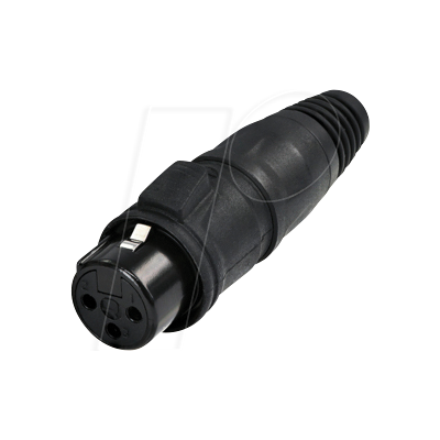 Rean RCX3F-Z-002-1 Conector XLR de 3 pines negro - Conector Rean RCX3F-Z-002-1 Conector XLR de 3 pines negro - Conector