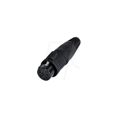 REAN RCX5F-Z0021 - Conector de cable XLR de 5 pines, IP65, carcasa de cromo negro REAN RCX5F-Z0021 - Conector de cable XLR de 5 pines, IP65, carcasa de cromo negro