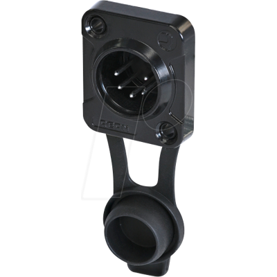 REAN RRX5M-Z0011 - XLR enchufe incorporado de 5 pines, IP65, carcasa cromada negra REAN RRX5M-Z0011 - XLR enchufe incorporado de 5 pines, IP65, carcasa cromada negra