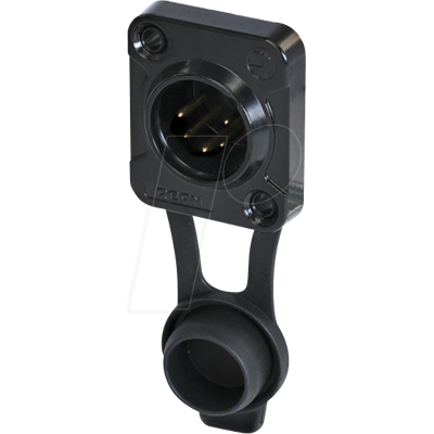 REAN RRX5M-Z0021 - XLR enchufe incorporado de 5 pines, IP65, carcasa cromada negra REAN RRX5M-Z0021 - XLR enchufe incorporado de 5 pines, IP65, carcasa cromada negra