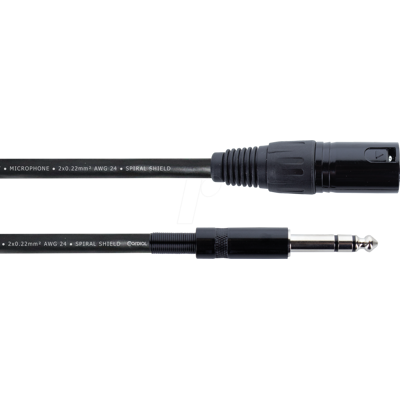CORDIAL EM 0,5 MV - Cable de audio, conector XLR de 3 pines > conector estéreo de 6, CORDIAL EM 0,5 MV - Cable de audio, conector XLR de 3 pines > conector estéreo de 6,