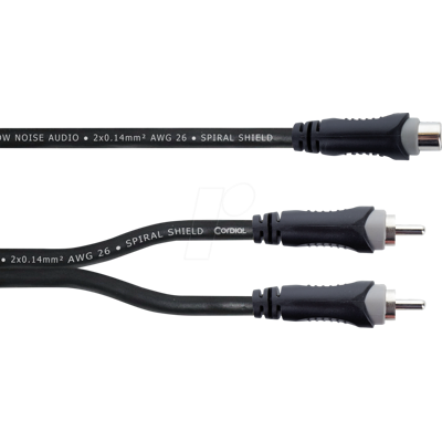 Adaptador Y Cordial 14888 Jack / RCA audio - 0,30 m PVC negro Adaptador Y Cordial 14888 Jack / RCA audio - 0,30 m PVC negro