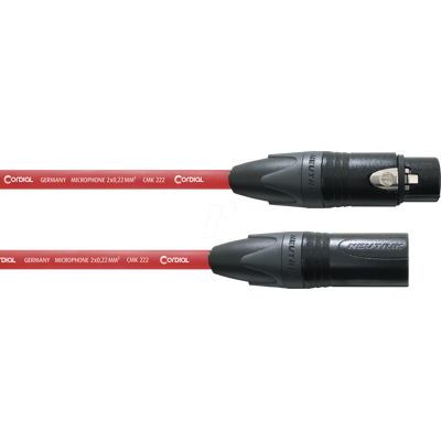 Cable de micrófono Cordial - 10m Rojo XLR - Fabricado en Alemania Cable de micrófono Cordial - 10m Rojo XLR - Fabricado en Alemania