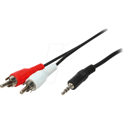 LOGILINK CA1043 - Cable de audio, conector jack de 3 patillas de 3,5 mm a 2 conect LOGILINK CA1043 - Cable de audio, conector jack de 3 patillas de 3,5 mm a 2 conect