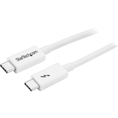 STARTECH.COM ST TBLT3MM1MW - Cable Thunderbolt 3, USB Type-C, 20 Gbps 1,0 m, blanco STARTECH.COM ST TBLT3MM1MW - Cable Thunderbolt 3, USB Type-C, 20 Gbps 1,0 m, blanco