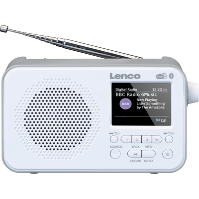 LENCO PDR-036WH - Radio DAB+/FM, pantalla TFT, Bluetooth, portátil, batería LENCO PDR-036WH - Radio DAB+/FM, pantalla TFT, Bluetooth, portátil, batería