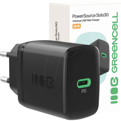 GREEN CELL GC CHARB-30C-B - Cargador USB-C 30W Negro GREEN CELL GC CHARB-30C-B - Cargador USB-C 30W Negro
