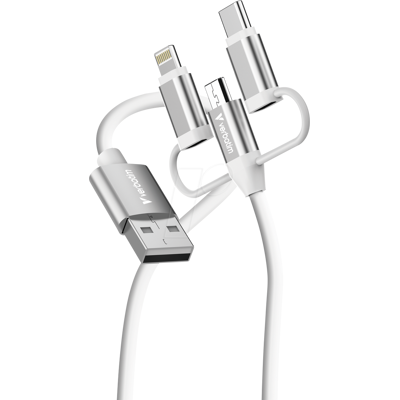 VERBATIM 32394 - Cable de sincronización y carga, 3en1, USB-A, 1 m.. VERBATIM 32394 - Cable de sincronización y carga, 3en1, USB-A, 1 m..
