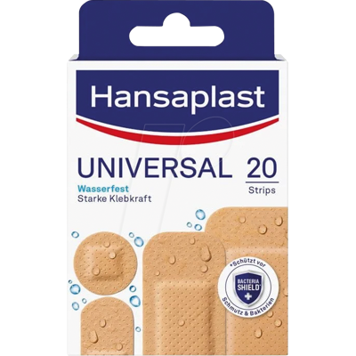 HNP UV 20STRIPS - Hansaplast Universal, rayas, 4 tamaños HNP UV 20STRIPS - Hansaplast Universal, rayas, 4 tamaños