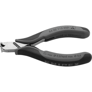KNIPEX KN 64 02 115 ESD - Alicates de corte frontal para electrónica ESD, 115 mm, p KNIPEX KN 64 02 115 ESD - Alicates de corte frontal para electrónica ESD, 115 mm, p