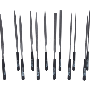 KS TOOLS GMBH KS 140.3050 - Juego de limas de aguja con mango de plástico, 12 piezas KS TOOLS GMBH KS 140.3050 - Juego de limas de aguja con mango de plástico, 12 piezas
