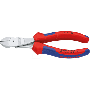 KNIPEX KN 74 05 160 - Alicates de corte diagonal extrafuertes, 160 mm, cromados KNIPEX KN 74 05 160 - Alicates de corte diagonal extrafuertes, 160 mm, cromados