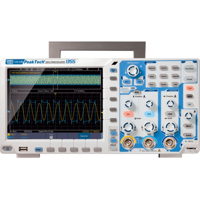 PEAKTECH 1355 - Osciloscopio de almacenamiento digital, 60 MHz, 2 canales, panta PEAKTECH 1355 - Osciloscopio de almacenamiento digital, 60 MHz, 2 canales, panta