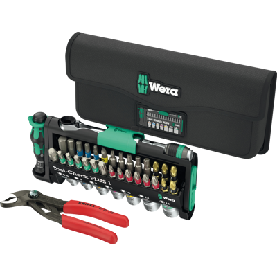 WERA 05049070001 - Gama de BITS con trinquete + tuercas, 40 piezas con alicates KNI WERA 05049070001 - Gama de BITS con trinquete + tuercas, 40 piezas con alicates KNI