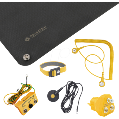 BERNSTEIN BERN 9-360-B - Kit de manejo ESD, estera, pulsera, cable, enchufe de puesta a t BERNSTEIN BERN 9-360-B - Kit de manejo ESD, estera, pulsera, cable, enchufe de puesta a t