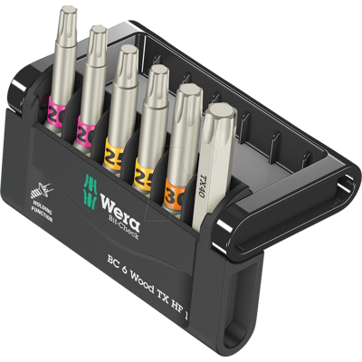 WERA 05056470001 - Bit Set Bit-Check 6, Wood, TX HF 1, 6 piezas WERA 05056470001 - Bit Set Bit-Check 6, Wood, TX HF 1, 6 piezas