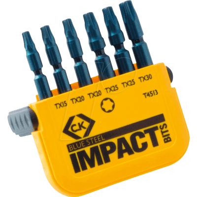 C.K CK T4513 - Juego de puntas Blue Steel, 6 piezas Torx (TX) C.K CK T4513 - Juego de puntas Blue Steel, 6 piezas Torx (TX)