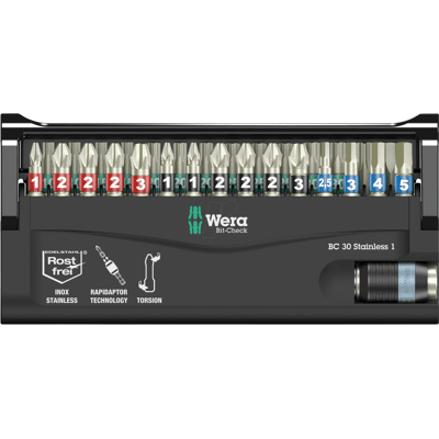 WERA 5071109001 - Bit Set Bit-Check Inoxidable, 30 piezas mixtas, acero inoxidable WERA 5071109001 - Bit Set Bit-Check Inoxidable, 30 piezas mixtas, acero inoxidable