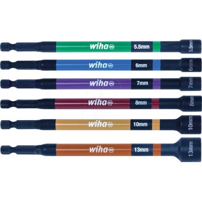 WIHA 47035 - Llave de enchufe, 150 mm, código de color, 6 piezas WIHA 47035 - Llave de enchufe, 150 mm, código de color, 6 piezas
