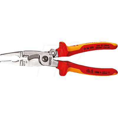 KNIPEX KN 13 96 200 - Alicate VDE para electricistas, 200 mm KNIPEX KN 13 96 200 - Alicate VDE para electricistas, 200 mm
