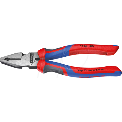 KNIPEX KN 02 02 180 - Alicates universales de fuerza, 180 mm, cabeza pulida KNIPEX KN 02 02 180 - Alicates universales de fuerza, 180 mm, cabeza pulida