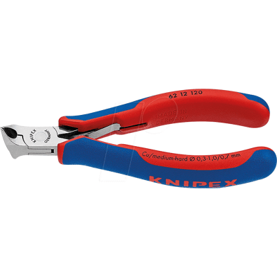 KNIPEX KN 62 12 120 - Alicate de corte oblicuo para electrónica 15°, 120 mm, pu KNIPEX KN 62 12 120 - Alicate de corte oblicuo para electrónica 15°, 120 mm, pu